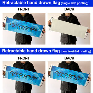 الجملة مخصص التمرير راية الترويجية المنتج في الهواء الطلق باليد نسيج مخصص لوحة ملفوفة - Product Image 5