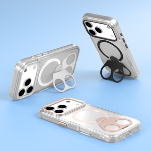 <span class=keywords><strong>Coque</strong></span> de téléphone portable <span class=keywords><strong>antichoc</strong></span> en TPU et PC avec support métallique pour iPhone 17 Pro Max – Coques transparentes Air Mobile - Product Image 6
