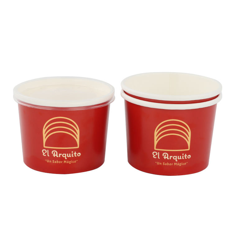 Custom printed logo disposable kraft soup cup take out paper bowl soup bowl