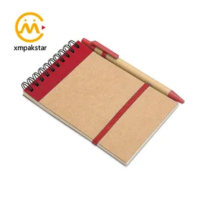 Customizable contrast color spiral elastic strap closure tear off bulk mini school notepad with pen