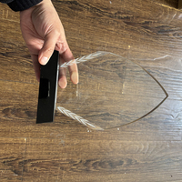 Trophée en cristal personnalisable avec logo, forme de goutte d'eau, avec base noire