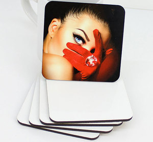Posavasos de madera MDF, impresión personalizada con respaldo de corcho de 4mm de espesor, sublimación en blanco - Product Image 4