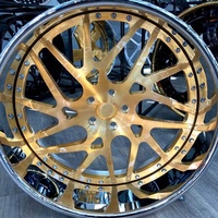 Jantes Forgex Concaves Dorées Chromées Neuves en Alliage Forgé 6061-T6, 2 Pièces, 20-26 Pouces, Design à Lèvre Profonde pour Impala SS Cutlass