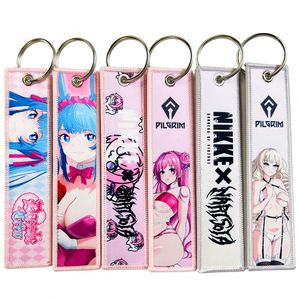 Promotion Car <b>Keychains</b> Embroidery Key Fobs Chains Sublimation Printing Japan <b>Anime</b> Characters Keychain - Product Image 2