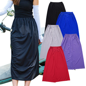 Women Cycling Sun Protection Skirt Solid Color Long With Slit Anti Uv Outdoor Wear - Product Image 1