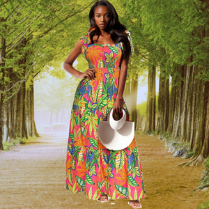 Vestido Largo Ajustable con Estampado Colorido para la Playa, Verano, Moda, Nuevos Materiales al por Mayor - Product Image 6