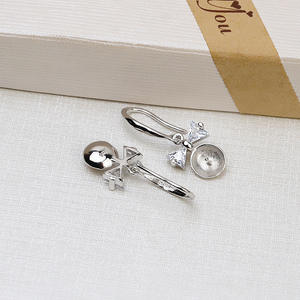 S925 <b>Silver</b> Cross Chain 8cm Long Tassel <b>Earrings</b> for Women Non-Universal DIY <b>Pearl</b> Accessories 4433 - Product Image 4