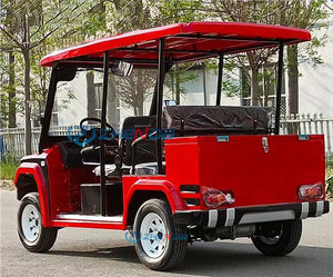 Véhicule de patrouille électrique multi-usages entièrement fermé rouge vif 4 places - Product Image 2