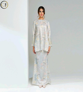 Thanh Lịch Đơn Giản Cắt Abyas Hồi Giáo Phụ Nữ Của Baju Kurung Ăn Mặc Mới Thiết Kế Bông <span class=keywords><strong>Kebaya</strong></span> Ren Thoáng Khí Truyền Thống Giản Dị <span class=keywords><strong>Kebaya</strong></span> - Product Image 2