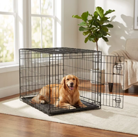 Cage pour chien robuste en treillis métallique soudé, pliable et portable, pour extérieur et intérieur, avec plateau – Vente en gros