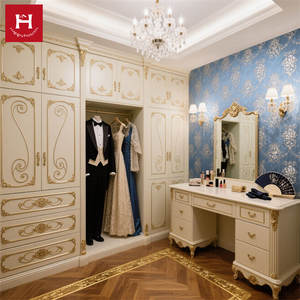 HappyHouses 2025 Luxe Classique Doré Or Style Ethnique Européen Motif Moyen-Orient Armoire <span class=keywords><strong>Dressing</strong></span> Fournisseur Usine - Product Image 1