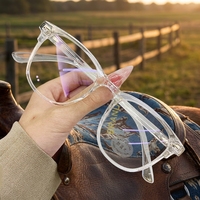 Lunettes anti-lumière bleue à monture transparente, unisexe, verres clairs, lunettes rétro, vente en gros