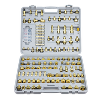 Kit de test et d'étanchéité des fuites de climatisation automobile XKR WZ-123, ensemble de 123 pièces, raccords en cuivre, détection de fuites de tuyaux carrés pour voitures