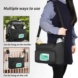 Large Capacity Baby Bag Nappy Organizer Baby Universal Stroller Accessories Organizer Bag Outdoor Travel Diaper Hanging Bags