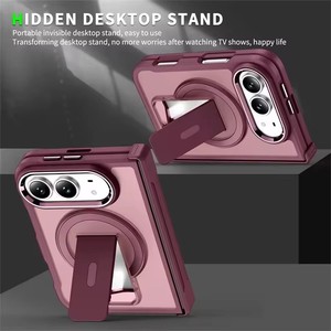 New Foldable <b>Stand</b> Magnetic Ring Phone Case for <b>iPhone</b> Duo Foldable Shockproof Bumper Wholesale Mobile Case for <b>iPhone</b> Duo - Product Image 2