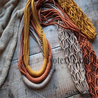 BM033 écologique 100% coton Macramé fait main sac de bouteille en marron Voyage boho sac Marcheurs macramé embouteilleur titulaires