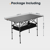 Table pliante de pique-nique SAN HIMA pour l'extérieur, table de camping pliable, hauteur réglable, table de cuisson pliable pour barbecue