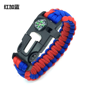 5-in-1 비상 야외 생존 키트 생존 상황을위한 나침반 및 호루라기 Paracord 팔찌 세트 나일론 - Product Image 6