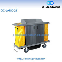 Chariot de service hôtelier O-Cleaning avec porte, chariot utilitaire pour le ménage, chariot de nettoyage commercial, chariot de blanchisserie