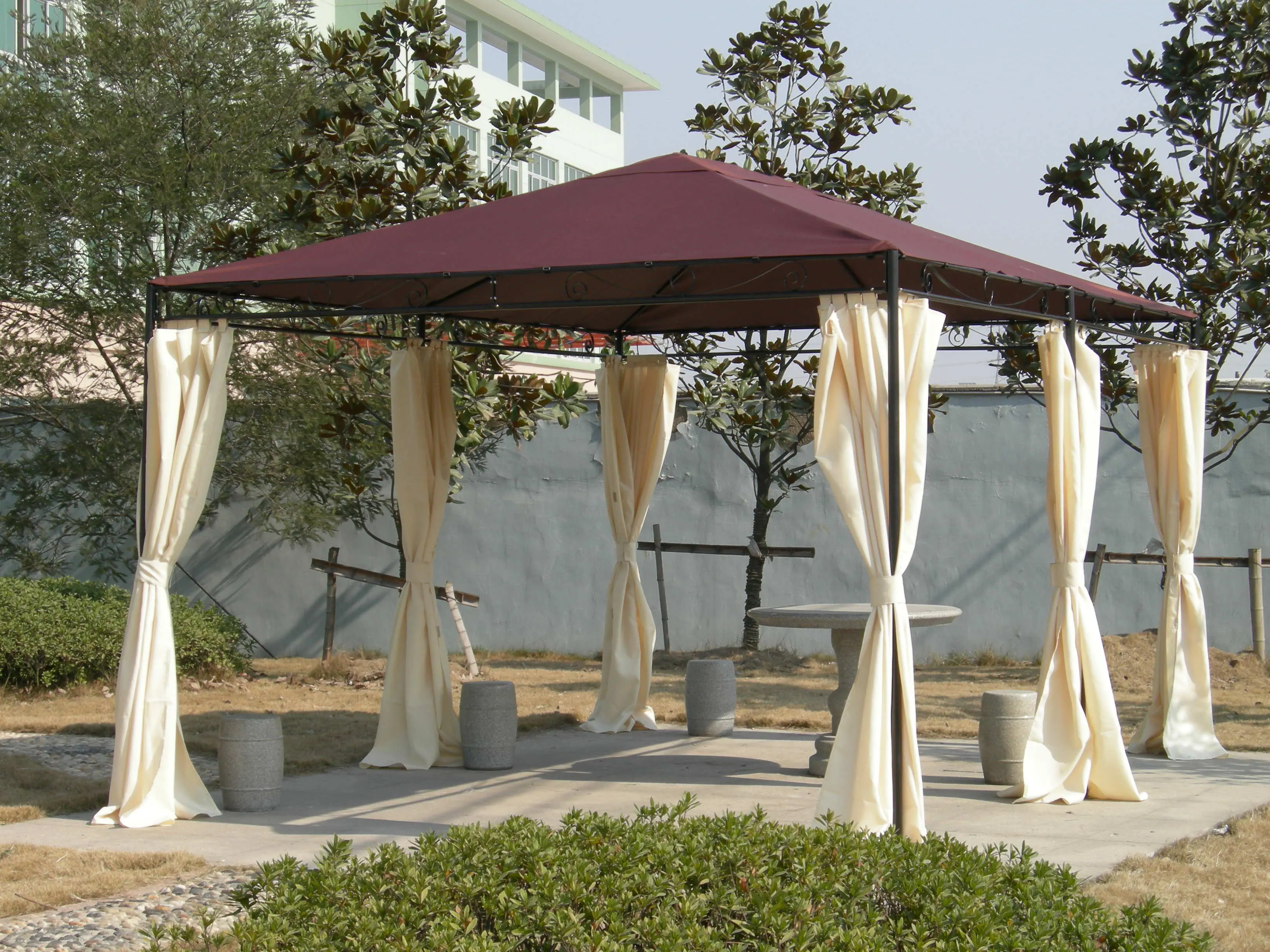 factory outdoor garden polyester waterproof garden steel frame Wholesales metal gazebo