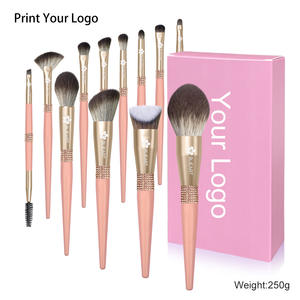 Biyouyi Cross-border High-Grade 12-Piece Diamond Stitching Makeup Brush Set Bright Queen Series Pelo sintético para brillo de labios - Product Image 4