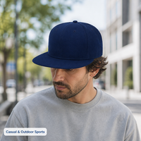 Casquette de baseball snapback 6 panneaux à visière plate, logo personnalisé, ajustable, en polyester vierge, pour le sport, vente en gros