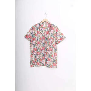 Nouvel ensemble de pyjama court décontracté pour femme en satin imprimé numérique, motif lettres, taille élastique, 100 % coton, collection automne - Product Image 6