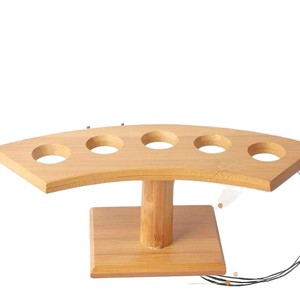 Plateau à glaces en bois simple en forme de cône pour usage domestique, présentoir pour restaurant de sushis, support de rangement pour rouleaux de sushis en bois massif - Product Image 5