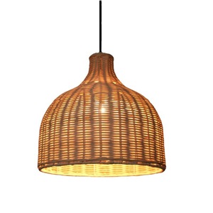 Chinese Pastoral Style Rattan Chandelier Round E27 Single Head For Living Room And <b>Dining</b> Room Bamboo Woven Pendant <b>Light</b> - Product Image 2