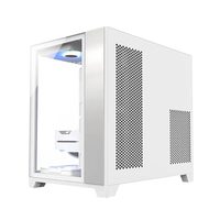 Pc gaming complet atx pc avec ventilateur verre coloré boîtier de cpu refroidi horizontal anti-poussière