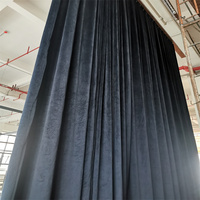 Rideau de scène noir en velours, tissu de fond de scène, draperie