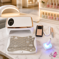 Kit d'outils de manucure professionnel et domestique de niveau 4, lampe UV LED portable, mini perceuse à ongles avec collecteur de poussière et lampe torche