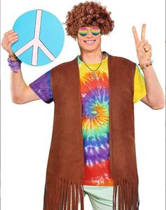 Ecoparty Costume hippie pour homme Ensemble gilet à franges Accessoire de costume Costume disco des années 70 - Product Image 5