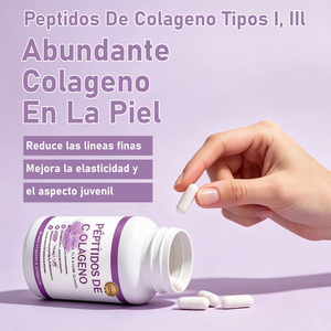 Péptidos de Colágeno Tipos I, II, III, V y X con Vitamina C y Biotina 2200 mg, 60 Cápsulas para Piel, Articulaciones, Cabello y Uñas - Product Image 5