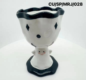 แก้วชาเซรามิคแนวตั้งลายการ์ตูนน่ารักสไตล์ฮาโลวีนสีดำขาว  ใช้ซ้ำได้ ปลอดภัยสำหรับเครื่องล้างจานและไมโครเวฟ พร้อมกล่องของขวัญ - Product Image 4