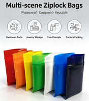 Sacs en plastique PE plats personnalisés en gros, fermeture à glissière, pochettes d'emballage multicolores pour accessoires, composants électroniques