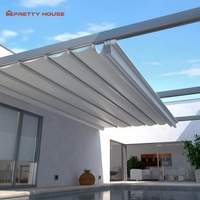 Prettyhouse Pergola à toits rétractables motorisés Pergola à toit pliant en aluminium et PVC