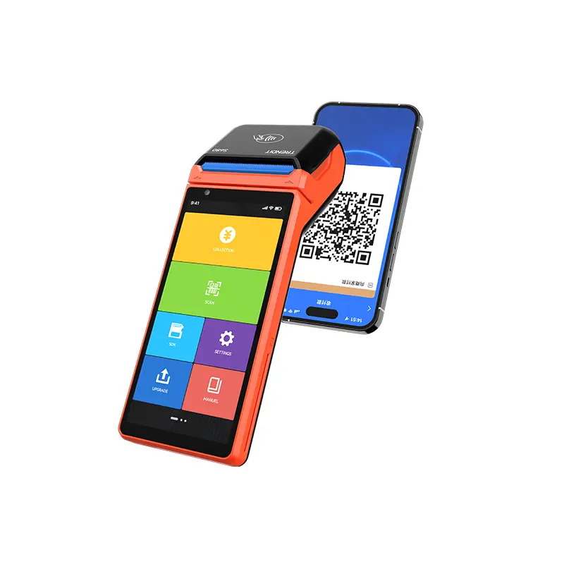 Taşınabilir POS makinesi Mini Android mobil pos terminali 58mm termal yazıcı ile makineleri pos
