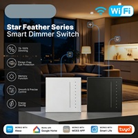 Interrupteur intelligent à intensité variable WiFi/Zigbee Mose Star Feather Series, norme européenne, contrôle tactile LED, avec commande vocale