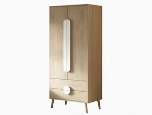 Armario Moderno de Madera Alvin con Puertas Dobles y 2 Cajones para Dormitorio, Apartamento o Comedor - Product Image 1