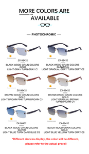 Gafas de Sol Partagas al por Mayor, Diseño Retro, Logotipo Personalizado, Sin Montura, Fotocromáticas, Patillas con Efecto Madera, Protección UV400 para Hombre - Product Image 6