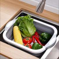 Planche à découper pliable cuisine panier à passoire pliable planche à découper en plastique multifonction