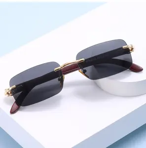 2024 New Classic Sunglasses Man Natural Cow Horn Glasses Rimless Buffalo Horn Sunglasses Women Unisex Sunglasses