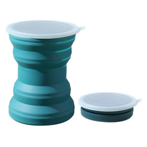 Tasse pliable en silicone portable, mini-tasse télescopique avec couvercle, pour voyager, se laver la bouche, boire de l'eau, petite tasse à café - Product Image 1