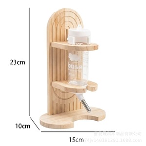 Bouteille d'eau en bois pour hamster, abreuvoir à tétine, base stable pour petits animaux - Product Image 5