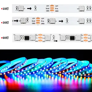 非防水数字磁带WS2811集成电路12V 14.4W 60LED 20像素/M 5m卷RGB 5050 ws2811发光二极管条