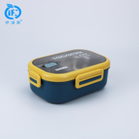 Boîte à Bento en plastique Pp réutilisable 1 pièce, 2 compartiments boîte à Lunch pour enfants, cadeau d'affaires anti-fuite sans BPA