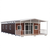 Maison Conteneur en Acier Léger Extensible Moderne de 40 Pieds avec 3 Chambres, Cuisine, Panneaux Sandwich Préfabriqués de Luxe, Installation Rapide