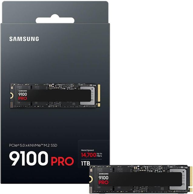 1TB PCIe 5.0x4 M.2 2280 Internal Seq SSD 9100 PRO 14,800MB/s AI Computing for Heavy-Duty Gaming Workstations Laptops Internal SS