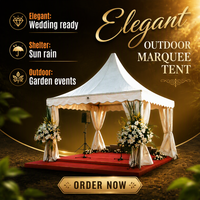 Gazebo en aluminium imperméable à toit haut | Tente Pagode | Mariage en plein air | Exposition | Festival | Tente de réception pour événements de jardin